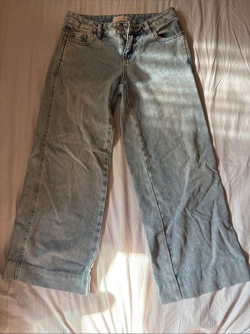 PacSun Light Wash Wide-Leg Jeans - Pale Blue Denim